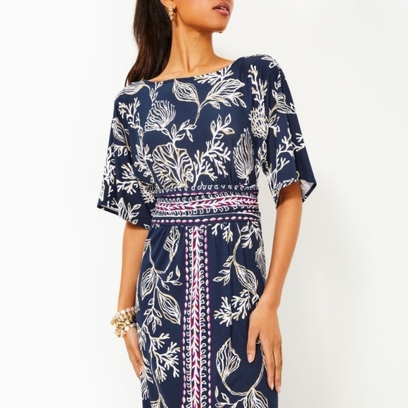 NWOT LILLY PULITZER PARIGI BOAT NECK MAXI DRESS - Picture 3 of 5